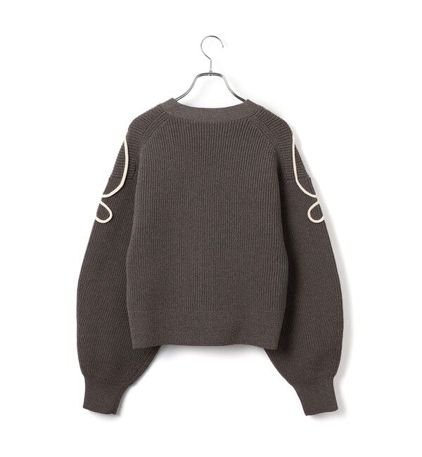 ADAM ET ROPE'「【サステナブル・洗える】ラインニットカーディガン」|カーディガン|