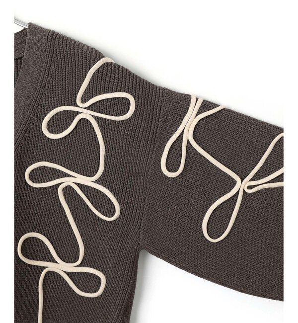 ADAM ET ROPE'「【サステナブル・洗える】ラインニットカーディガン」|カーディガン|