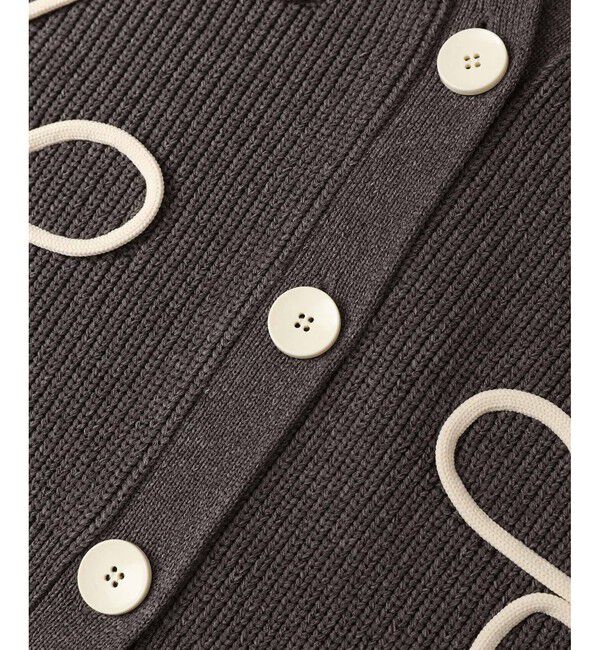 ADAM ET ROPE'「【サステナブル・洗える】ラインニットカーディガン」|カーディガン|