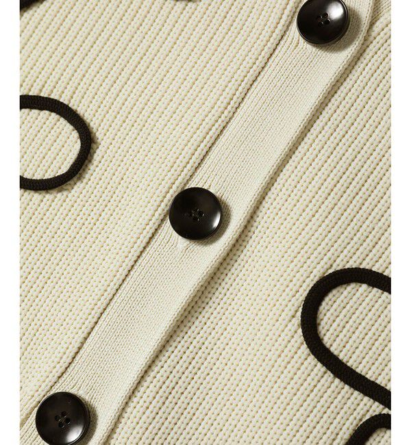 ADAM ET ROPE'「【サステナブル・洗える】ラインニットカーディガン」|カーディガン|