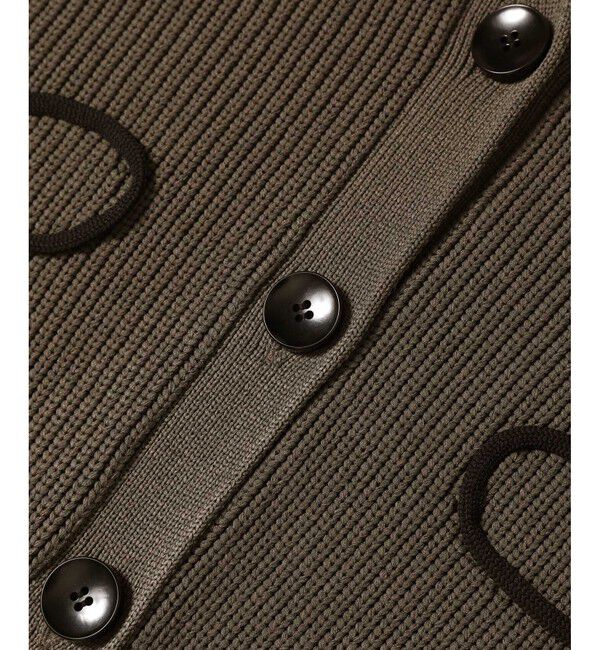 ADAM ET ROPE'「【サステナブル・洗える】ラインニットカーディガン」|カーディガン|