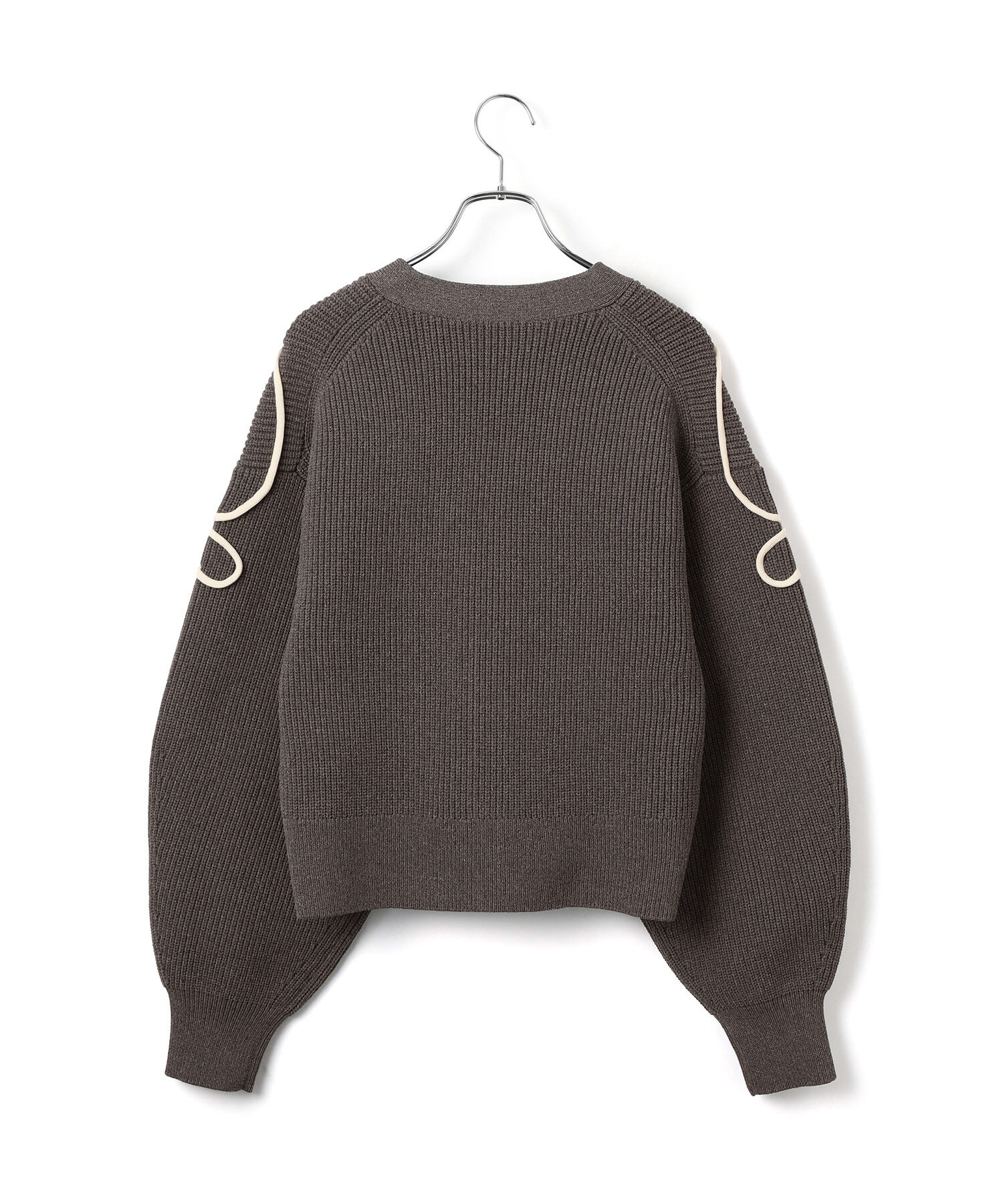 ADAM ET ROPE'「【サステナブル・洗える】ラインニットカーディガン」|カーディガン|