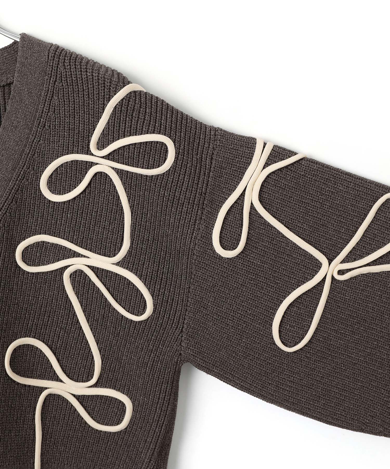 ADAM ET ROPE'「【サステナブル・洗える】ラインニットカーディガン」|カーディガン|