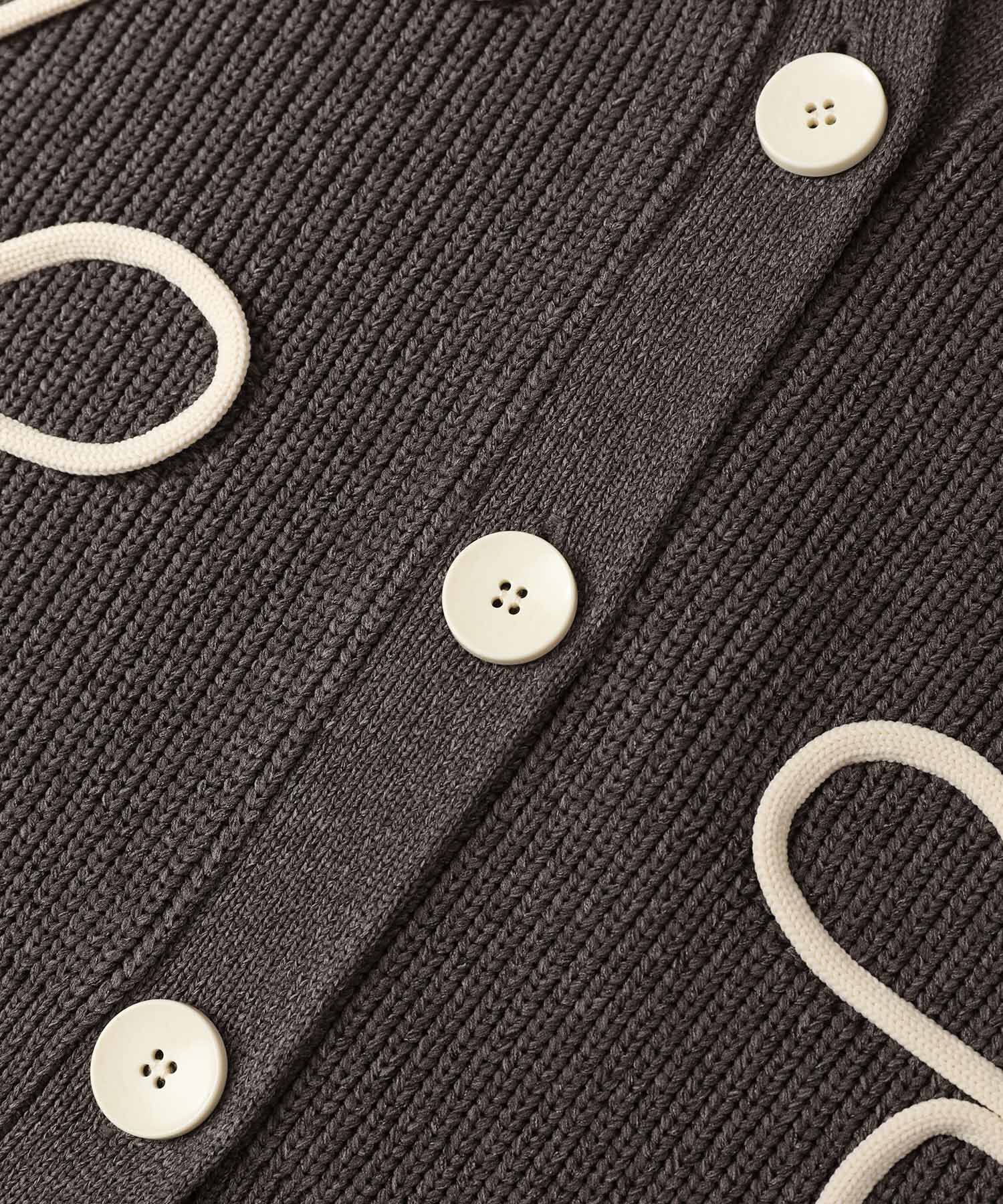 ADAM ET ROPE'「【サステナブル・洗える】ラインニットカーディガン」|カーディガン|