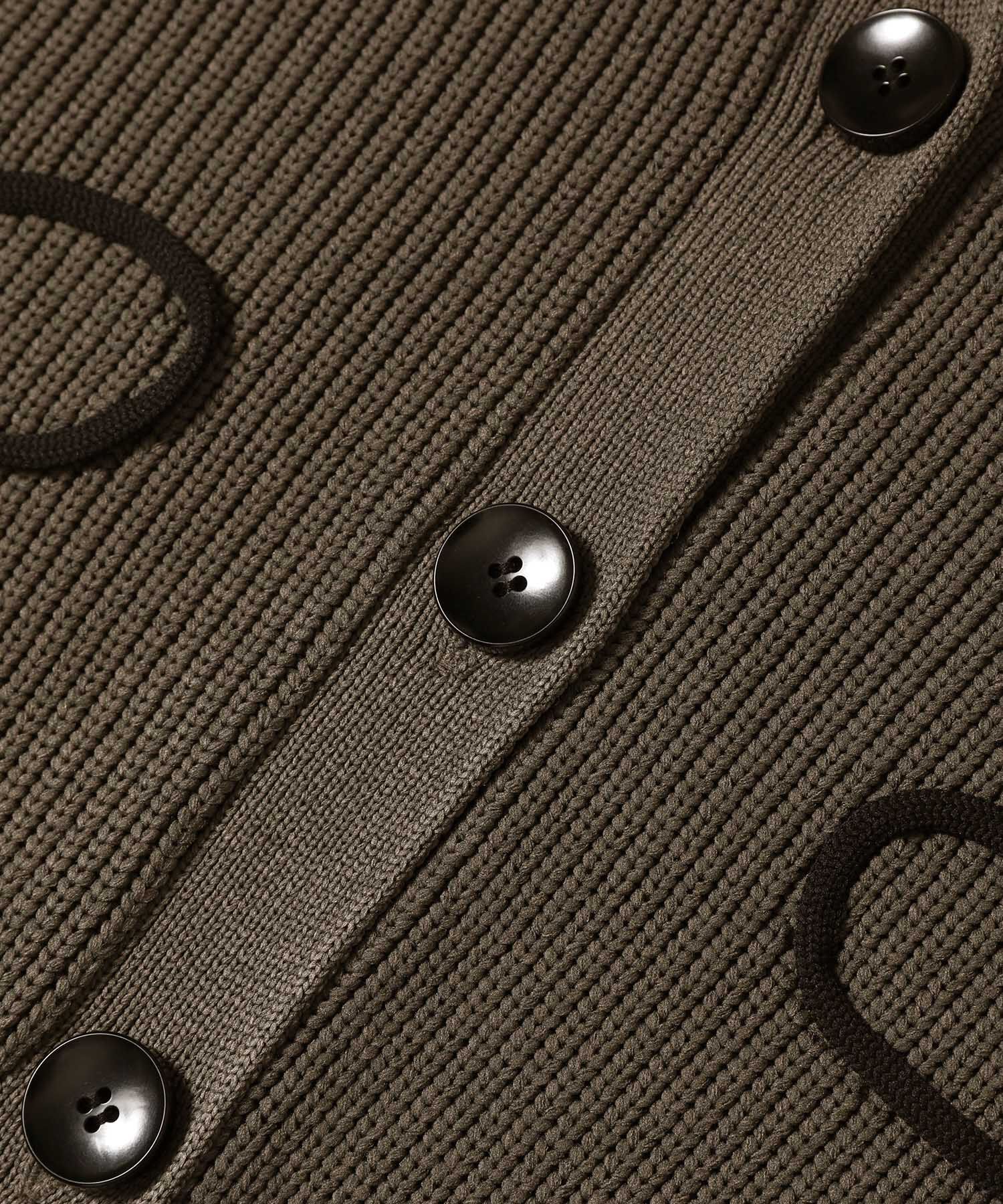 ADAM ET ROPE'「【サステナブル・洗える】ラインニットカーディガン」|カーディガン|