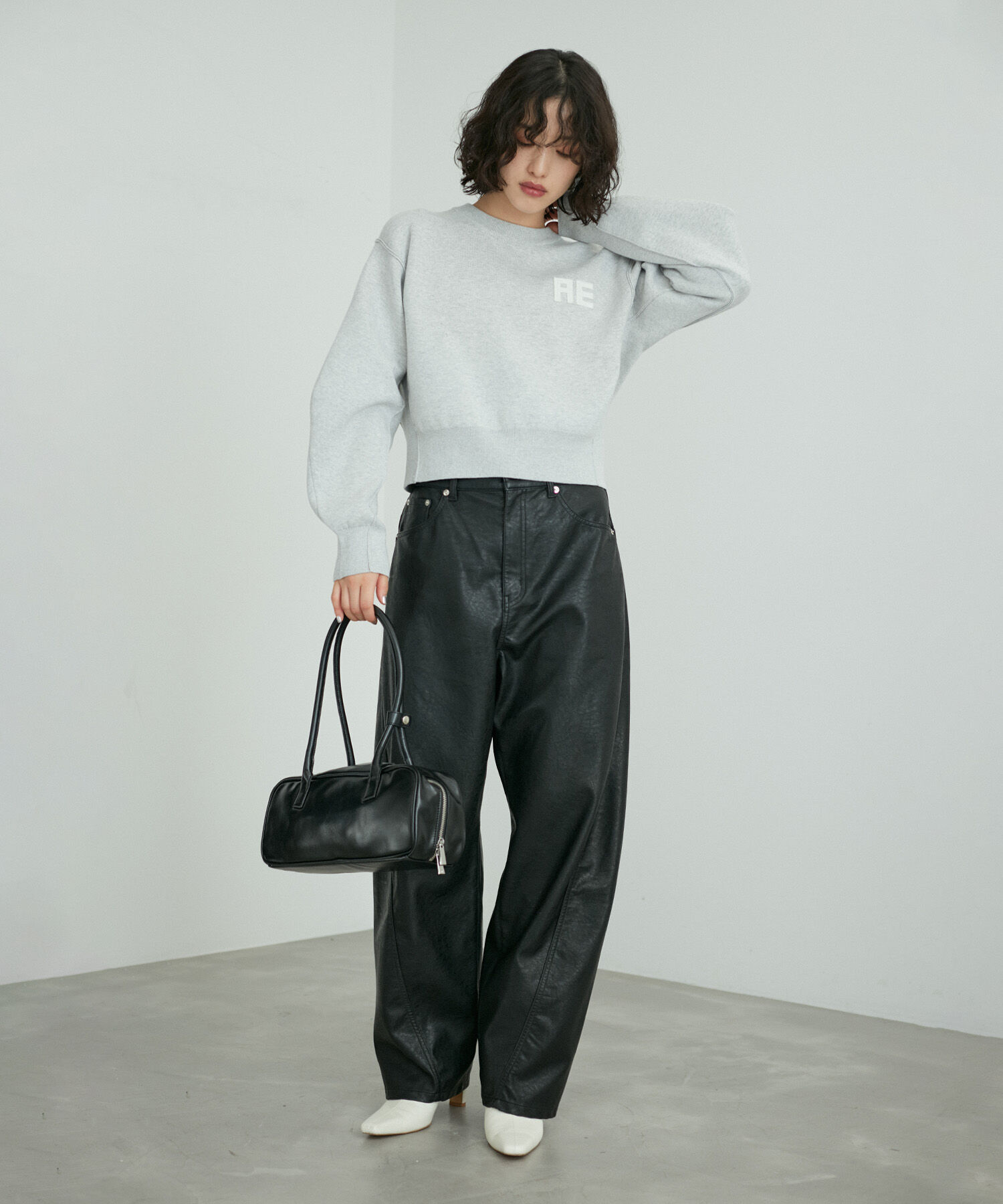 ADAM ET ROPE'「【サステナブル】ロングハンドルボストンバッグ」|ボストンバッグ|