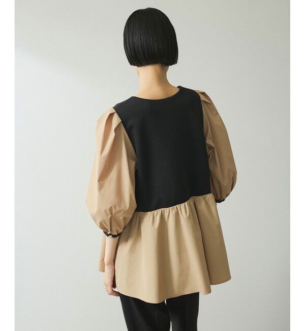 ADAM ET ROPE'「【WEB限定】・【オケージョン】ハートネックパフスリーブオケージョンブラウス」|シャツ・ブラウス|