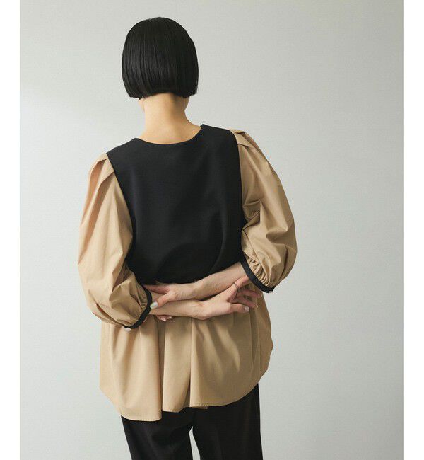 ADAM ET ROPE'「【WEB限定】・【オケージョン】ハートネックパフスリーブオケージョンブラウス」|シャツ・ブラウス|