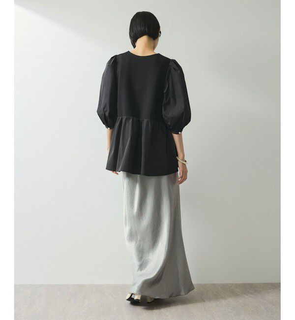 ADAM ET ROPE'「【WEB限定】・【オケージョン】ハートネックパフスリーブオケージョンブラウス」|シャツ・ブラウス|