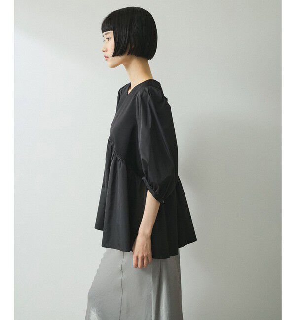 ADAM ET ROPE'「【WEB限定】・【オケージョン】ハートネックパフスリーブオケージョンブラウス」|シャツ・ブラウス|