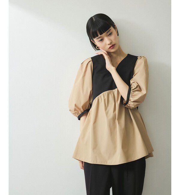 ADAM ET ROPE'「【WEB限定】・【オケージョン】ハートネックパフスリーブオケージョンブラウス」|シャツ・ブラウス|クロサブ