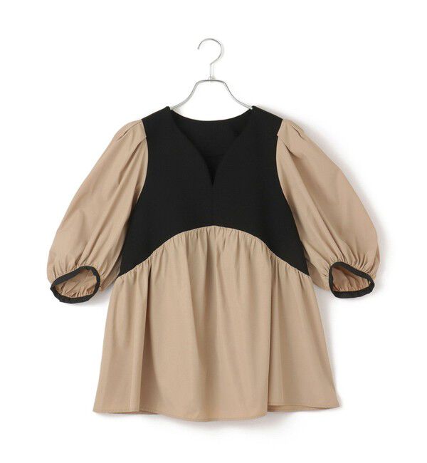 ADAM ET ROPE'「【WEB限定】・【オケージョン】ハートネックパフスリーブオケージョンブラウス」|シャツ・ブラウス|