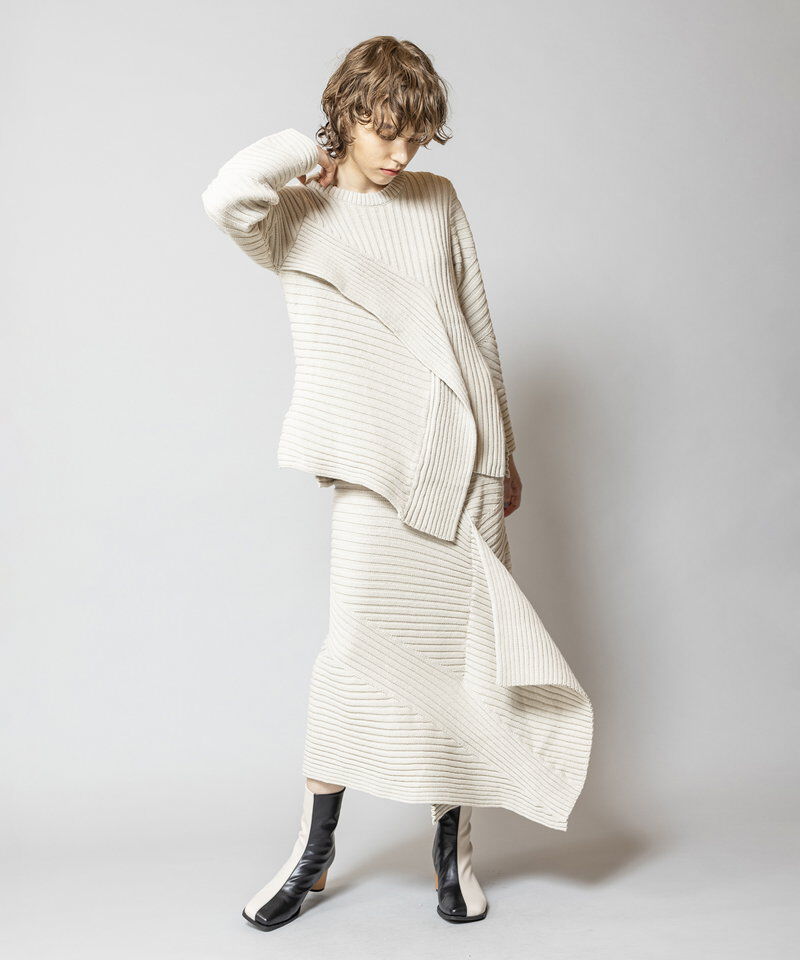  「切替リブニットプルオーバー」|ニット・セーター|
