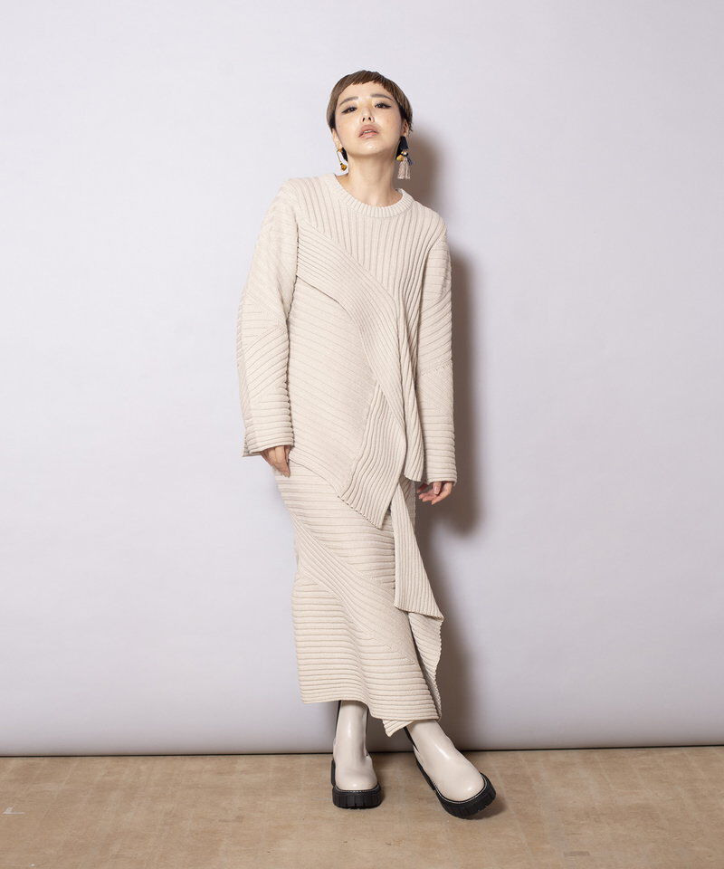  「切替リブニットプルオーバー」|ニット・セーター|