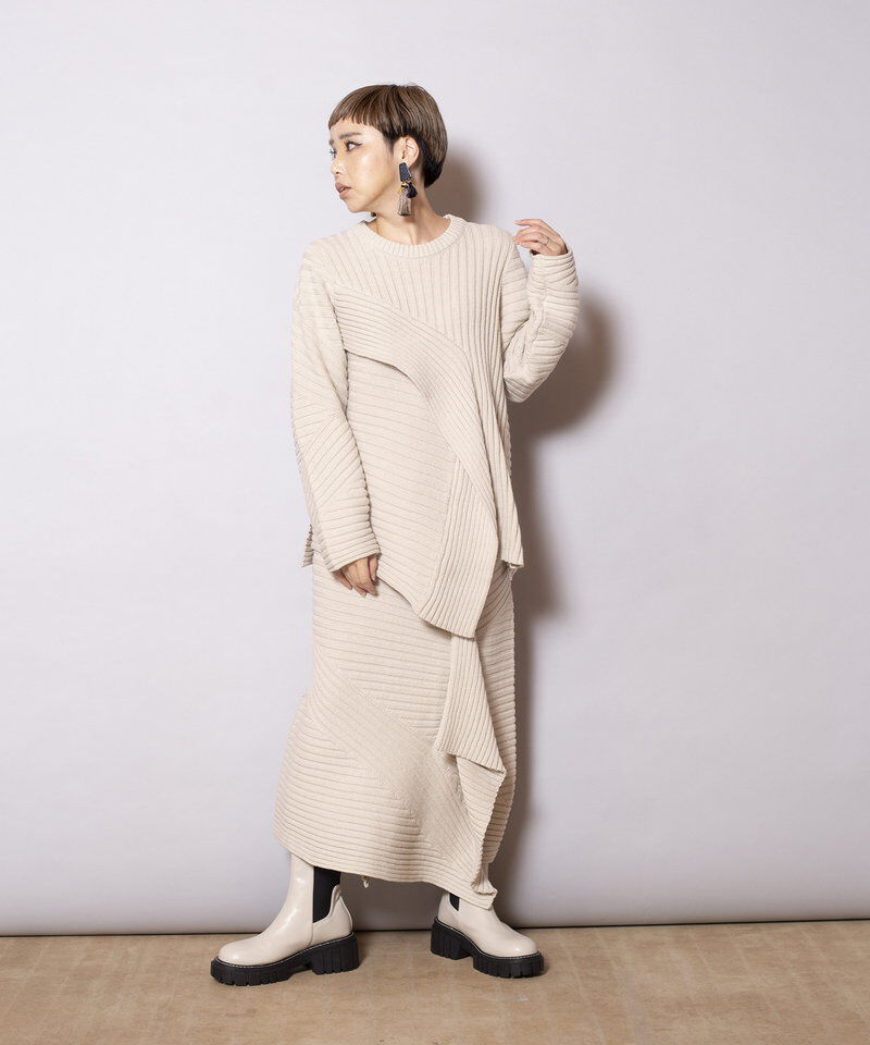 「切替リブニットプルオーバー」|ニット・セーター|