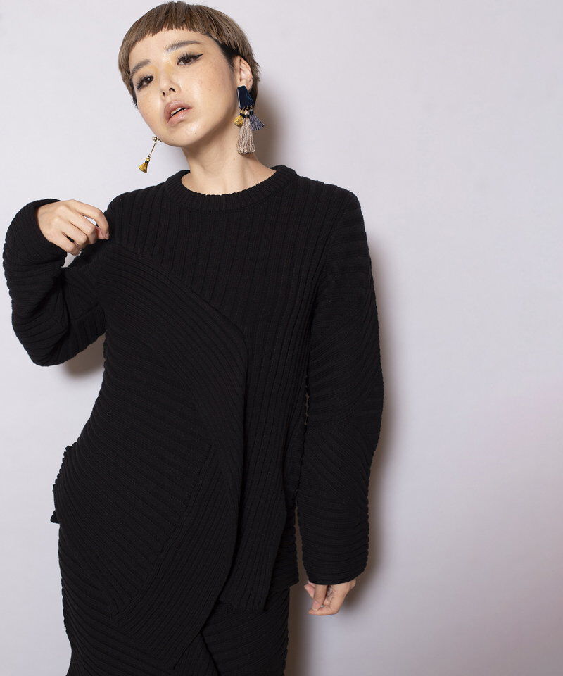  「切替リブニットプルオーバー」|ニット・セーター|
