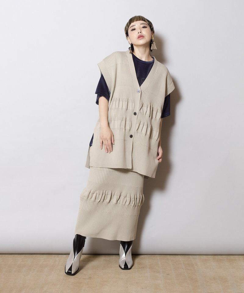  「リブニットベスト」|ニット・セーター|