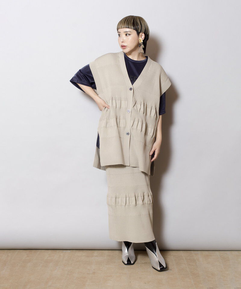  「リブニットベスト」|ニット・セーター|