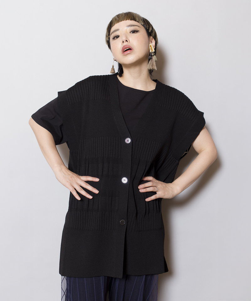  「リブニットベスト」|ニット・セーター|