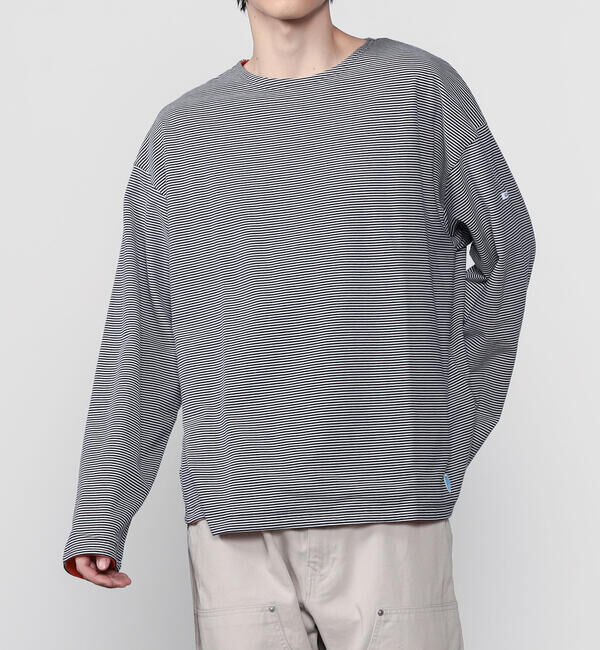 ORCIVAL「ORCIVAL | コットン天竺 ボーダーボートネックプルオーバー MEN」|Tシャツ・カットソー|