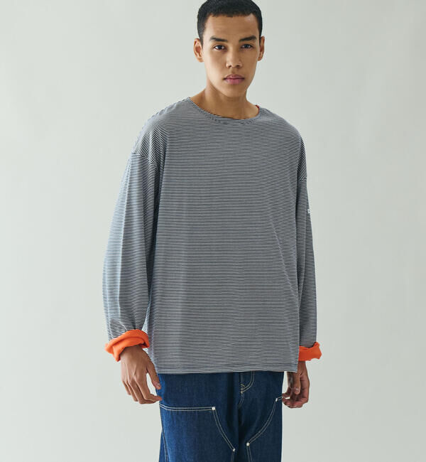 ORCIVAL「ORCIVAL | コットン天竺 ボーダーボートネックプルオーバー MEN」|Tシャツ・カットソー|