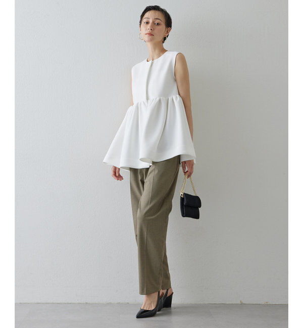 【極美品】24ss whim gazette ぺプラムダンボールジレ　ベスト Whim Gazette（ウィム ガゼット） ベスト ジレ ペプラムダンボールジレ