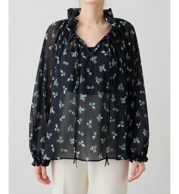  「シアーフラワーギャザーブラウス」|シャツ・ブラウス|