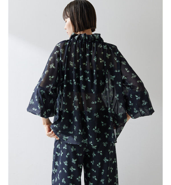  「シアーフラワーギャザーブラウス」|シャツ・ブラウス|