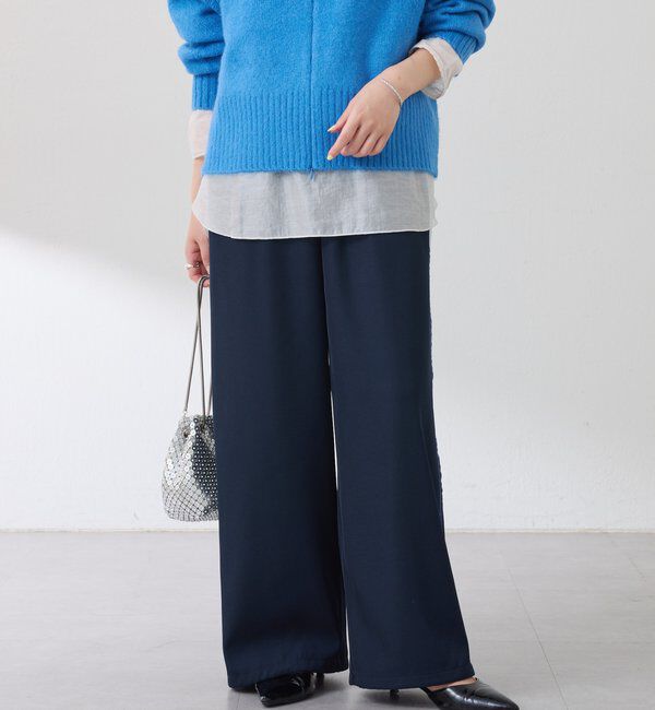  「サイドベロア裾ドロストパンツ」|チノ|