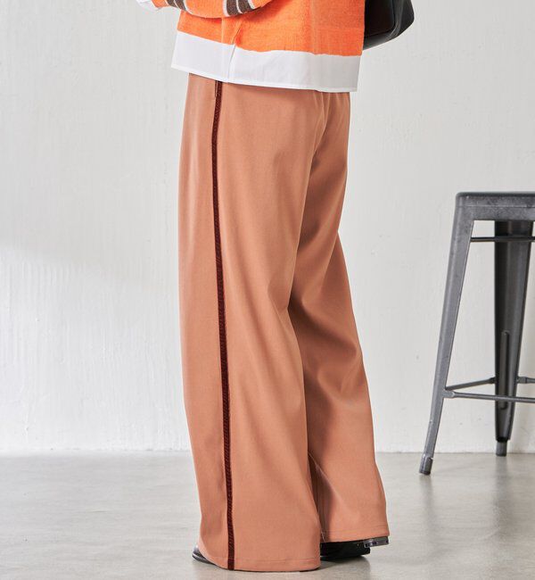  「サイドベロア裾ドロストパンツ」|チノ|