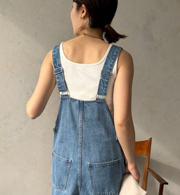  「デニムフロントジップサロペット」|ワンピース|