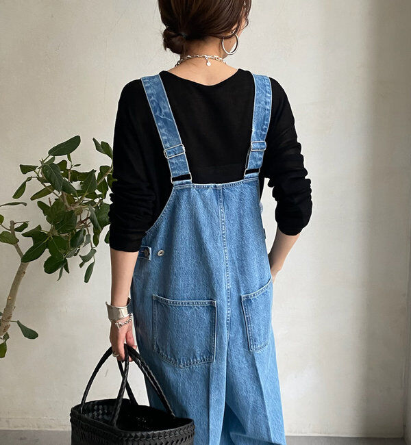  「デニムフロントジップサロペット」|ワンピース|