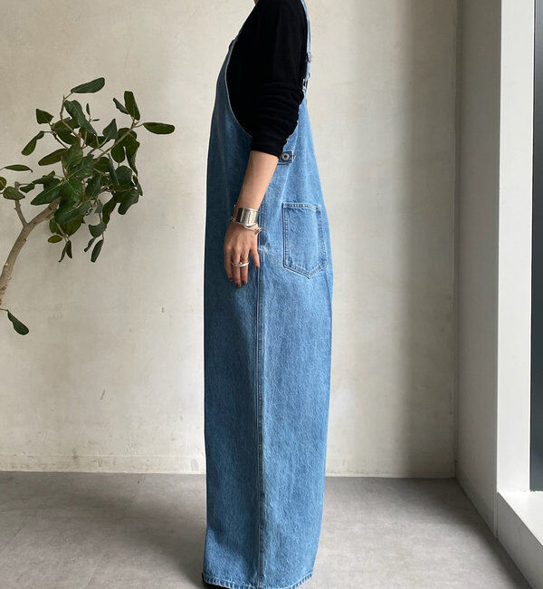  「デニムフロントジップサロペット」|ワンピース|