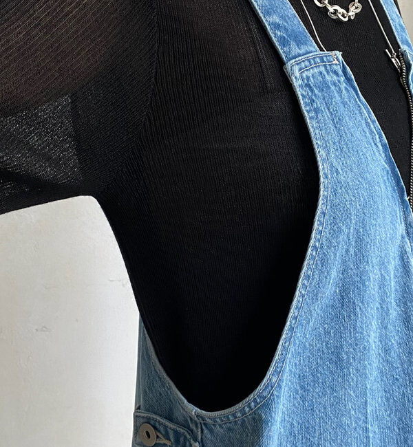  「デニムフロントジップサロペット」|ワンピース|