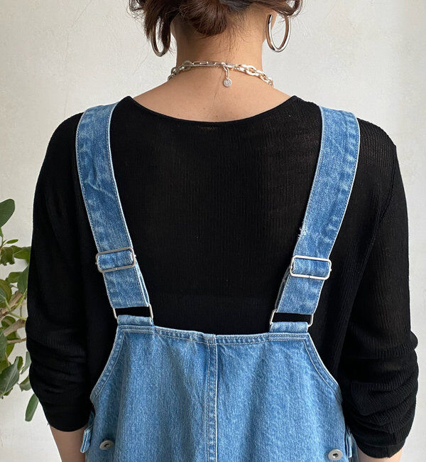  「デニムフロントジップサロペット」|ワンピース|