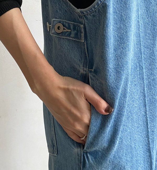  「デニムフロントジップサロペット」|ワンピース|