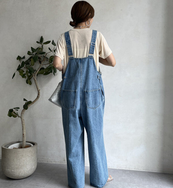  「デニムフロントジップサロペット」|ワンピース|