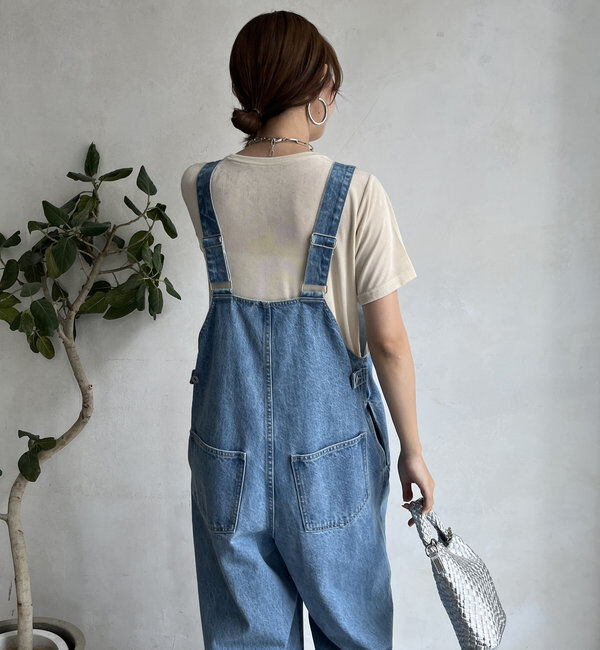  「デニムフロントジップサロペット」|ワンピース|