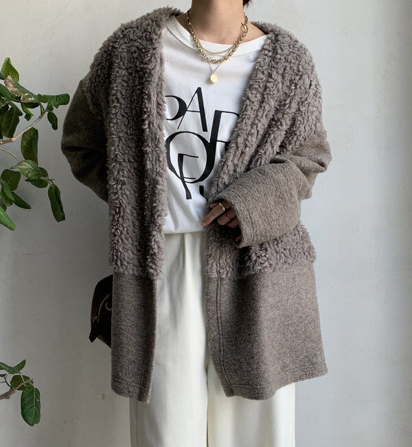  「ファー切替イタリアンエアリーハーフコート」|その他|