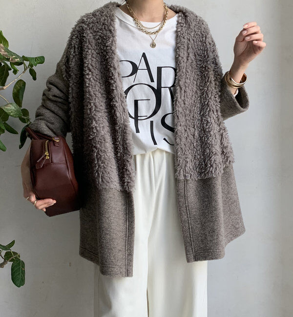  「ファー切替イタリアンエアリーハーフコート」|その他|