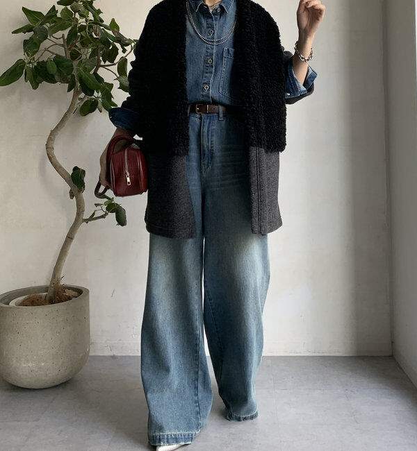  「ファー切替イタリアンエアリーハーフコート」|その他|