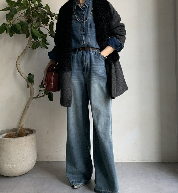  「ファー切替イタリアンエアリーハーフコート」|その他|