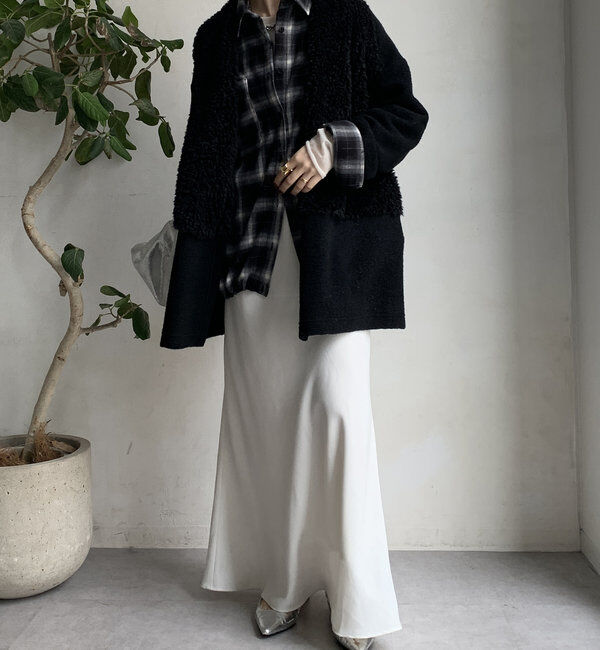  「ファー切替イタリアンエアリーハーフコート」|その他|