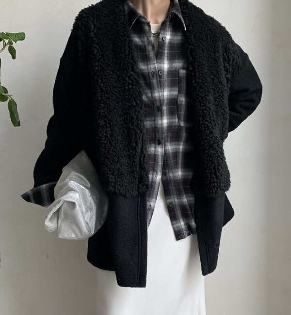  「ファー切替イタリアンエアリーハーフコート」|その他|