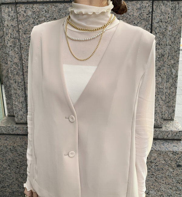  「【オケージョン対応】【WEB限定】Vネックバックペプラムジレ」|ベスト・ジレ|