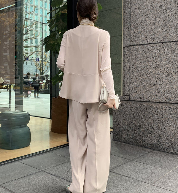  「【オケージョン対応】【WEB限定】Vネックバックペプラムジレ」|ベスト・ジレ|