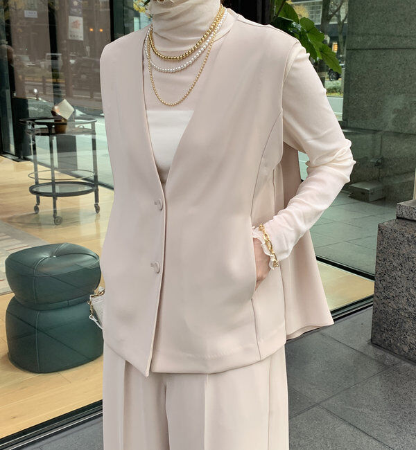  「【オケージョン対応】【WEB限定】Vネックバックペプラムジレ」|ベスト・ジレ|