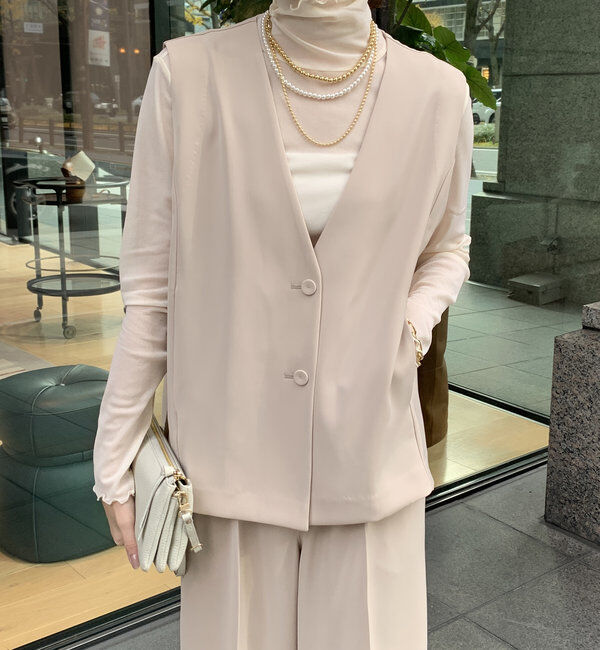  「【オケージョン対応】【WEB限定】Vネックバックペプラムジレ」|ベスト・ジレ|