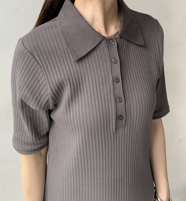  「【WEB限定】襟付リブワンピース」|ワンピース|