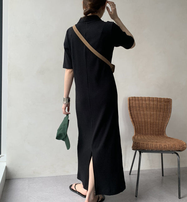  「【WEB限定】襟付リブワンピース」|ワンピース|